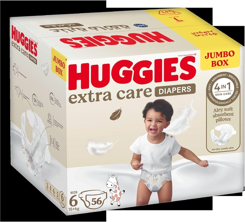 HUGGIES حفاضات هجيز إكسترا كير حجم 6 علبة كبيرة - Image 2