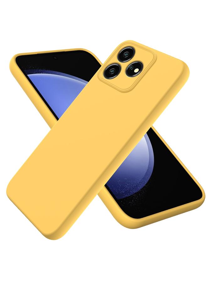 Zaboon For ZTE Blade V50 Design 4G Pure Color Liquid Silicone Shockproof Phone Case(Yellow)