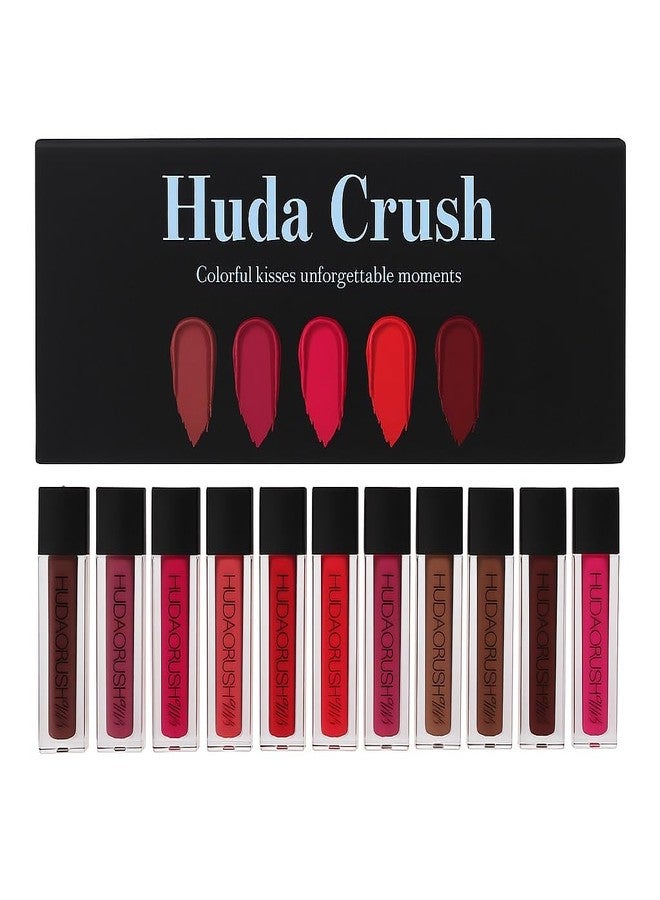 HUDACRUSH HUDA CRUSH 11 pcs Lipstick Combo Set for Women & Girls Long-Lasting Matte Waterproof Liquid Lipsticks - Essential Everyday & Party Makeup Gift Set - Image 1