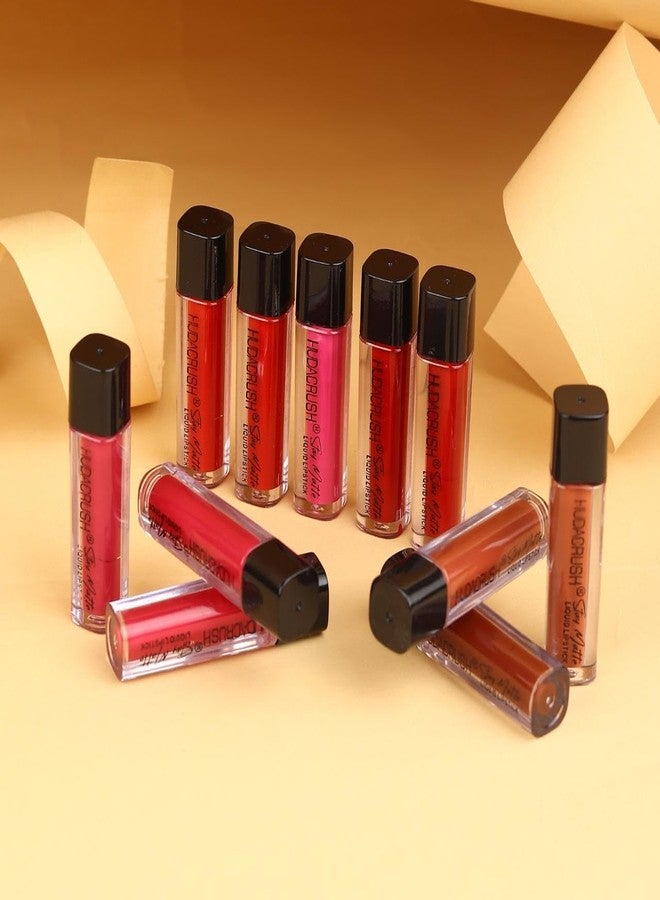 HUDACRUSH HUDA CRUSH 11 pcs Lipstick Combo Set for Women & Girls Long-Lasting Matte Waterproof Liquid Lipsticks - Essential Everyday & Party Makeup Gift Set - Image 5