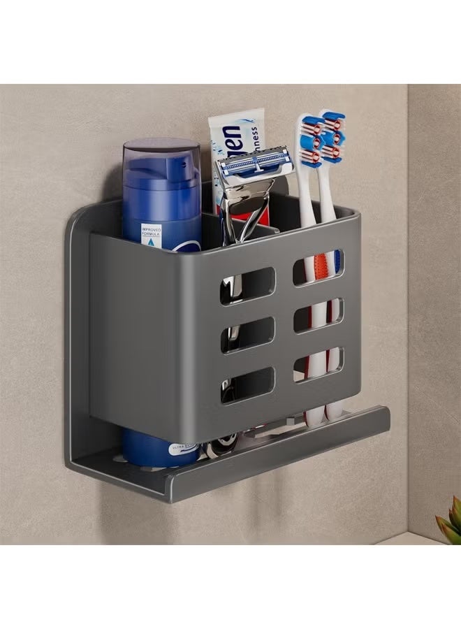 Toothbrush Holder,Wall Mounted Toothbrush and Toothpaste Holder, No Drilling Toothpaste Storage Rack for a Comb or Razor and Shower Gel,Self-Adhesive Aluminum Hanging Bracket, Shower Toothbrush Razor Holder ,Creative Wall-Mounted Design for a Tidy Bathroom，athroom Accessories - Image 3