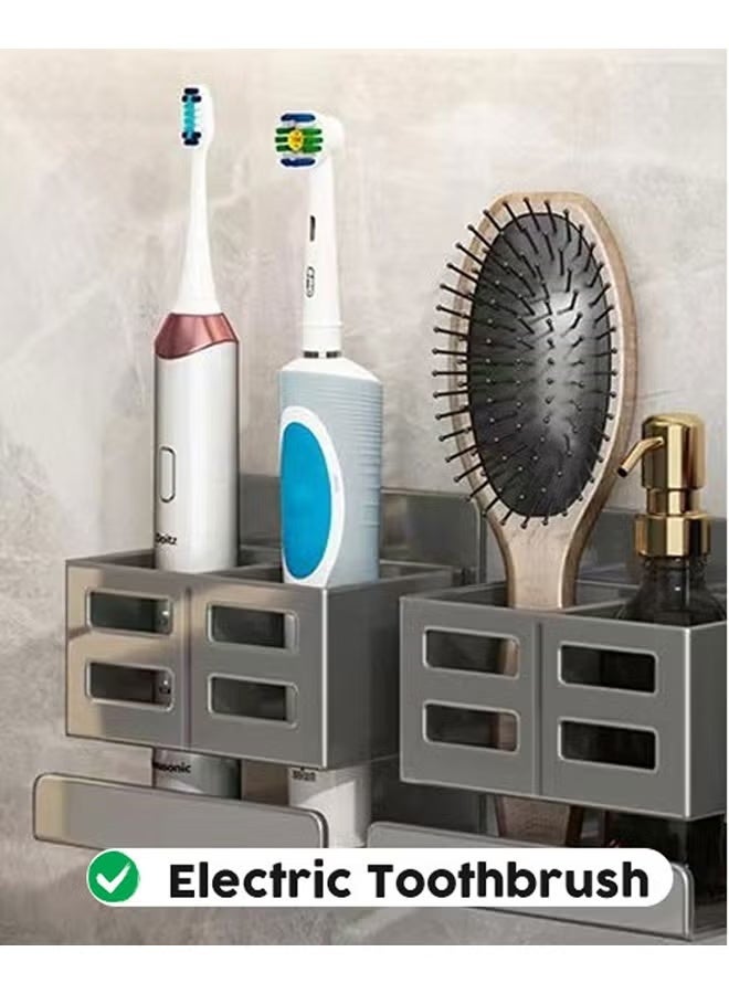 Toothbrush Holder,Wall Mounted Toothbrush and Toothpaste Holder, No Drilling Toothpaste Storage Rack for a Comb or Razor and Shower Gel,Self-Adhesive Aluminum Hanging Bracket, Shower Toothbrush Razor Holder ,Creative Wall-Mounted Design for a Tidy Bathroom，athroom Accessories - Image 5