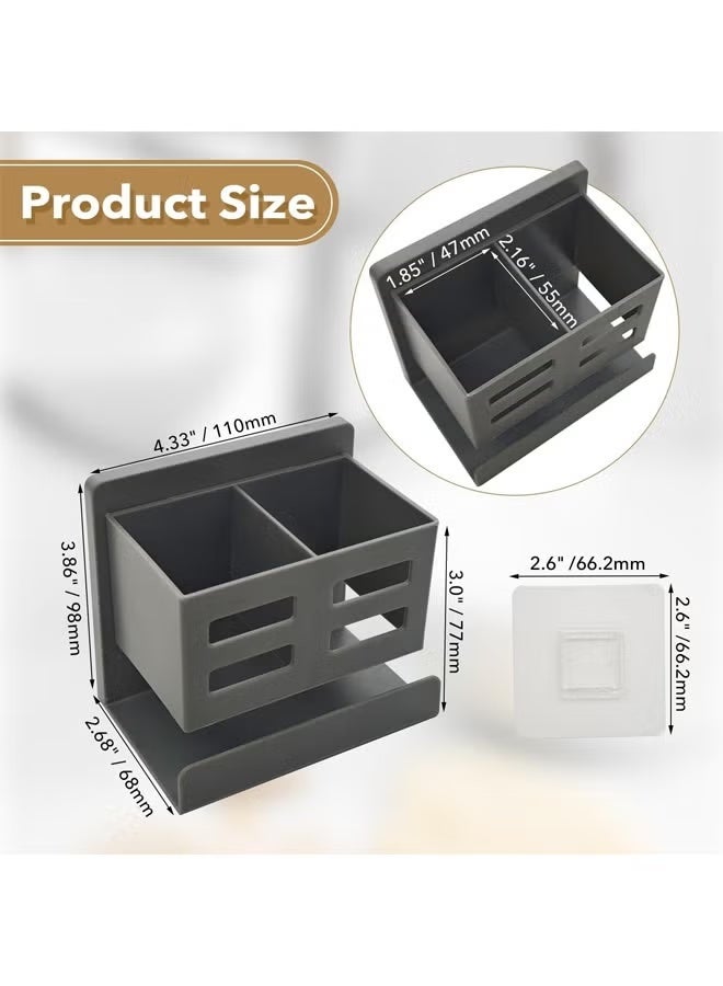 Toothbrush Holder,Wall Mounted Toothbrush and Toothpaste Holder, No Drilling Toothpaste Storage Rack for a Comb or Razor and Shower Gel,Self-Adhesive Aluminum Hanging Bracket, Shower Toothbrush Razor Holder ,Creative Wall-Mounted Design for a Tidy Bathroom，athroom Accessories - Image 2