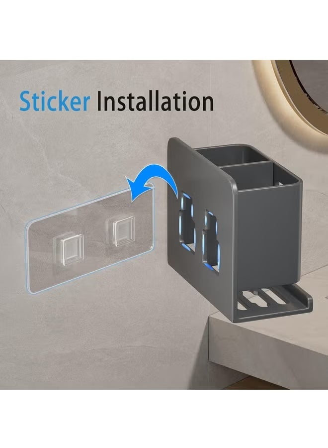 Toothbrush Holder,Wall Mounted Toothbrush and Toothpaste Holder, No Drilling Toothpaste Storage Rack for a Comb or Razor and Shower Gel,Self-Adhesive Aluminum Hanging Bracket, Shower Toothbrush Razor Holder ,Creative Wall-Mounted Design for a Tidy Bathroom，athroom Accessories - Image 4
