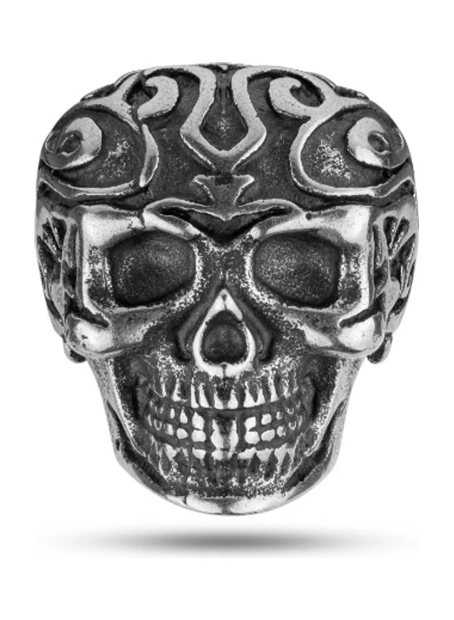 Tribaledge Antique Silver Finger Ring for Men 62 mm