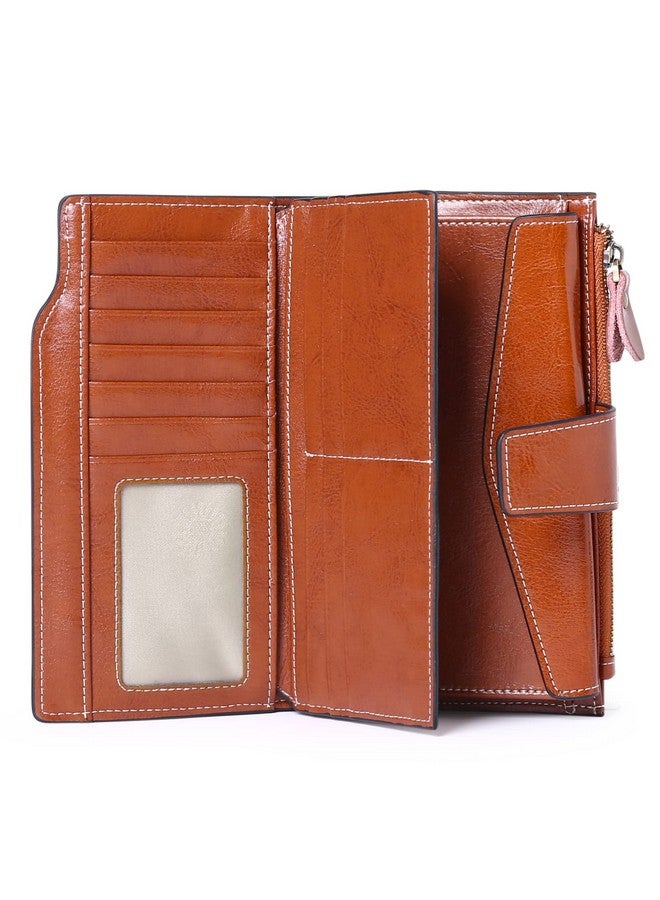 SENDEFN Women Leather Wallets Rfid Blocking Clutch Card Holder Ladies Purse With Zipper Pocket - Image 3