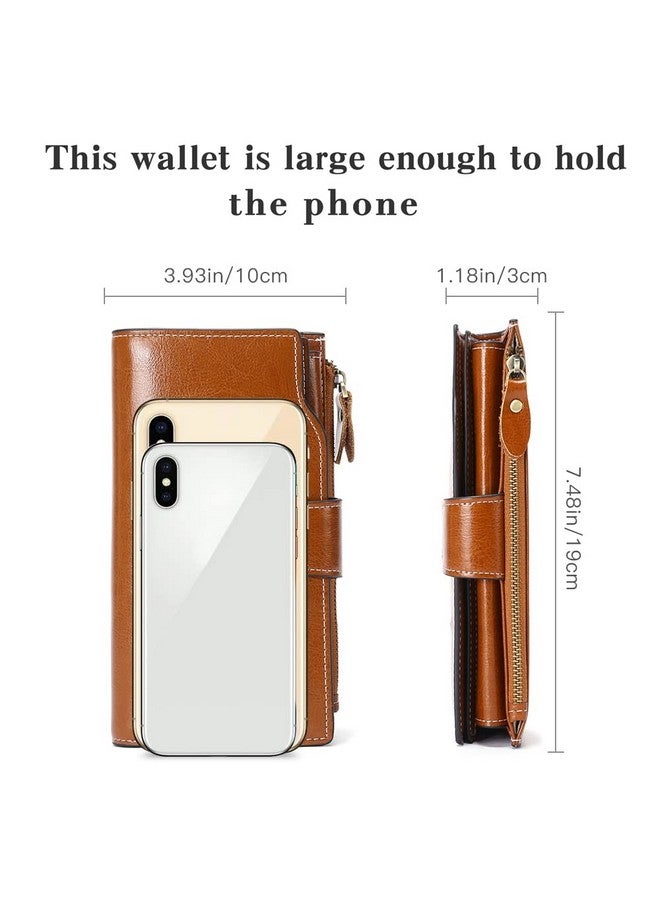 SENDEFN Women Leather Wallets Rfid Blocking Clutch Card Holder Ladies Purse With Zipper Pocket - Image 5