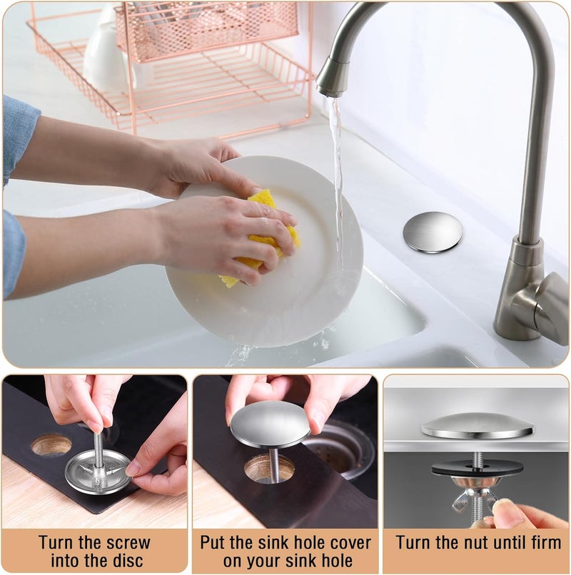 LEIFIDE 2 Inch Kitchen Sink Hole Cover Faucet Sink Hole Cap Stainless Steel Stopper Plug Plate Metal Blank for Bathroom Soap Dispenser Wash Basin(Brushed Stainless Steel) - Image 5