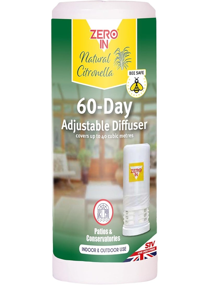 زيرو إن موزع عطر طبيعي برائحة السترونيلا قابل للتعديل لمدة 60 يومًا - Image 1