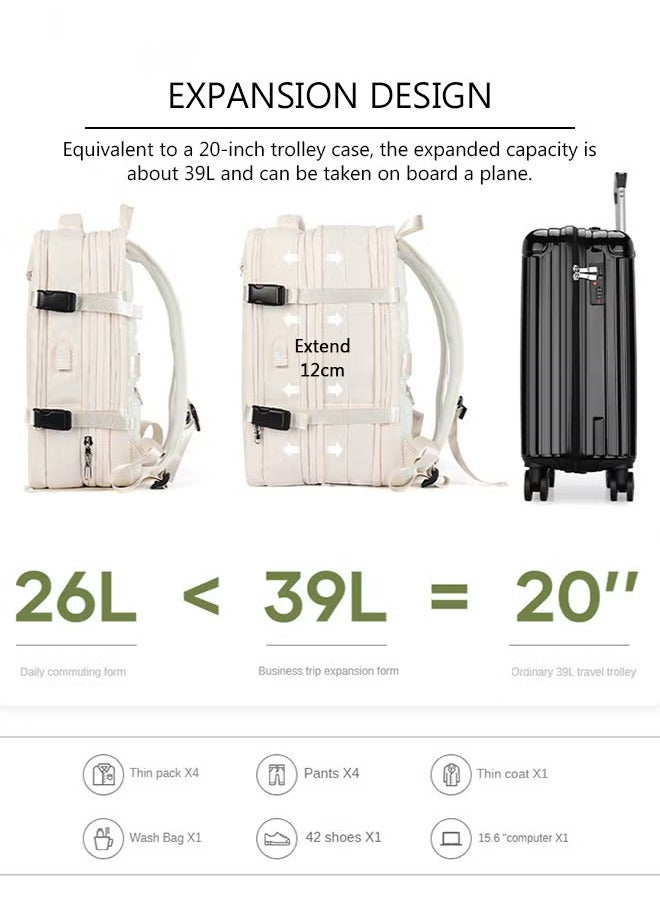 Canway Carry-On Luggage Backpack Unisex Backpack with External Charging Interface, Wet and Dry Separation, Large Capacity Scientific Compartmentalized Backpack, Travel Backpack, Short-Distance Luggage Bag - Image 3