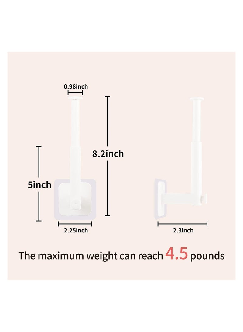 SYOSI Hat Hooks, Hat Organizer for Baseball Caps, 2Pcs Hat Rack Wall Mount, Adhesive L Shaped Hat Hooks for Wall, No Drilling Hat Hangers, Hat Storage for Closet Bedroom Storage, White - Image 4