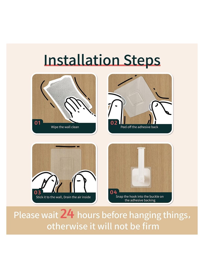 SYOSI Hat Hooks, Hat Organizer for Baseball Caps, 2Pcs Hat Rack Wall Mount, Adhesive L Shaped Hat Hooks for Wall, No Drilling Hat Hangers, Hat Storage for Closet Bedroom Storage, White - Image 5