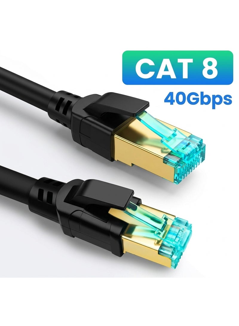 epicarma CAT8 Ethernet Cable 5M 40Gbps 2000MHz High Speed LAN Network Cable, 26AWG Shielded SSTP with Gold-Plated RJ45 Connector for Router, Modem, Gaming PC, Laptop, Switch, Ultra Fast Internet Cable - Image 1