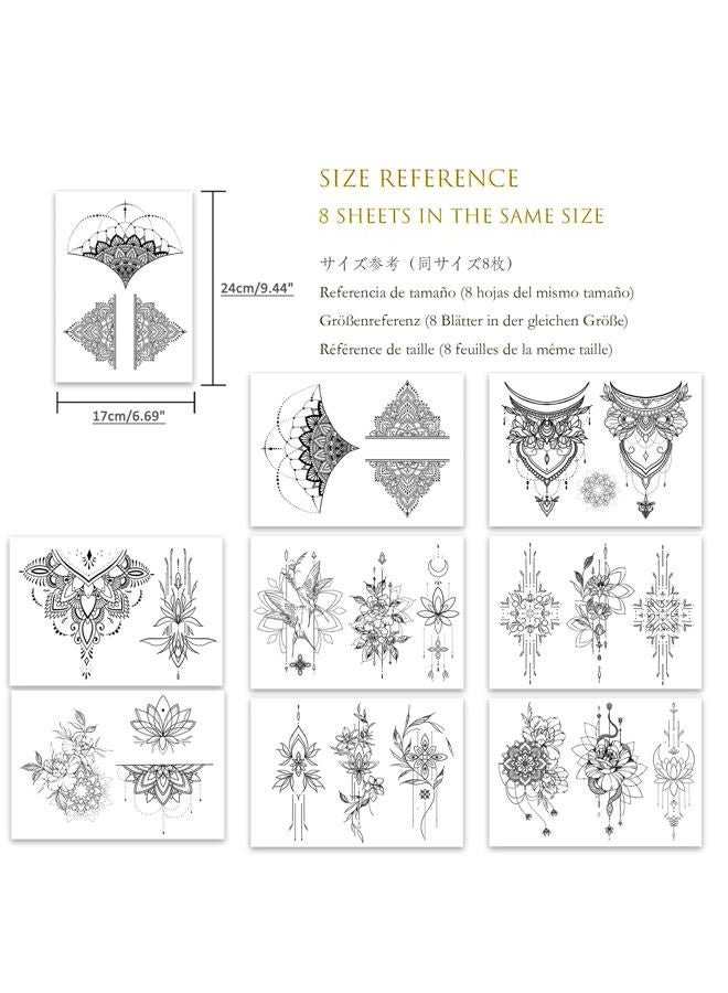 Roarhowl Metallic sparkle temporary tattoos, gold, silver, suitable for all skin tones (silvery 4) - Image 2