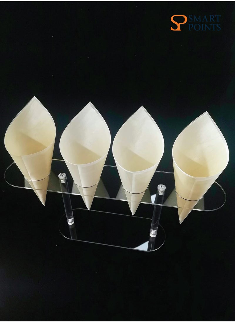 SMARTPOINTS 1 Pack Large Holes Acrylic Ice Cream Cone Holder, Charcuterie Food Cone Holder, Waffle Cone Holder Stand, 4 Holes  - Image 2