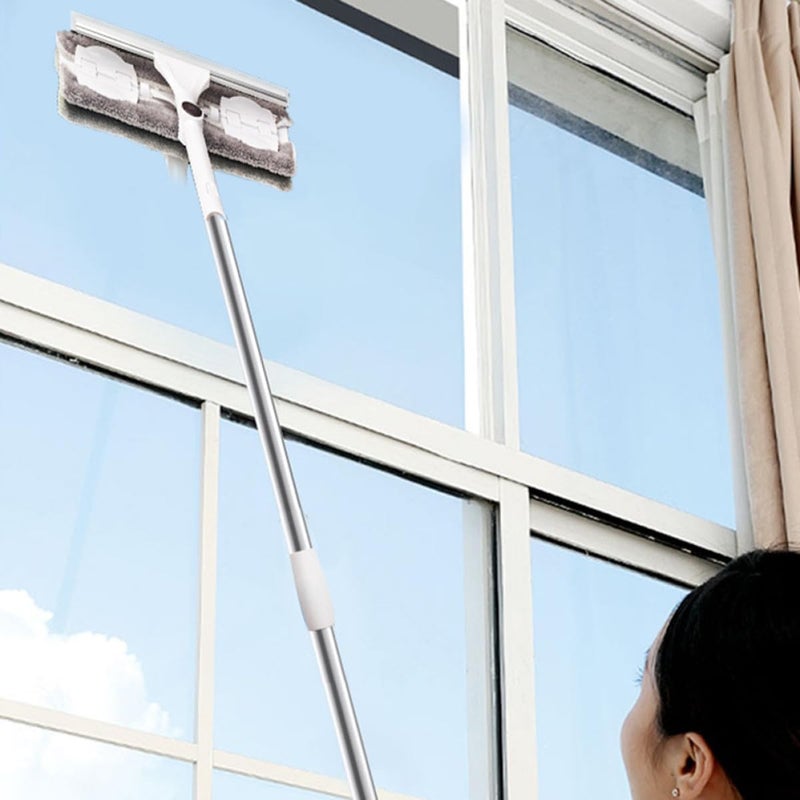 TIDTALEO Double-Sided Household Window Cleaner with Long Handle Stainless Steel Telescopic Rod, Window Scrub Tool for High-Rise Building Glass Cleaning and Streak-Free Residential Use - Image 5