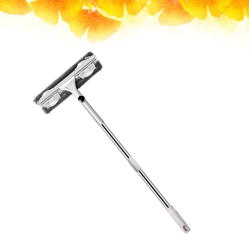 TIDTALEO Double-Sided Household Window Cleaner with Long Handle Stainless Steel Telescopic Rod, Window Scrub Tool for High-Rise Building Glass Cleaning and Streak-Free Residential Use - Image 4