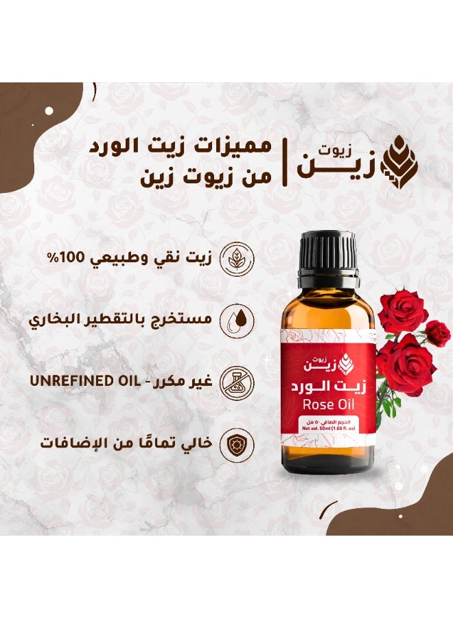 Zain Oils Unrefined Rose Oil 50ml | Skin Pigmentation & Wrinkle Remover - Image 2