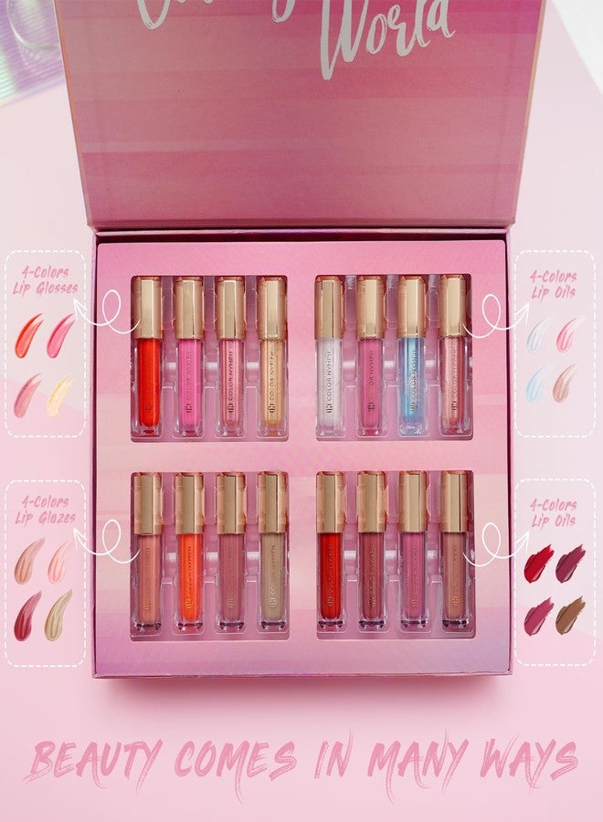 Color Nymph 16 PCS Lip Glosses Collection, Shimmery Lip Glosses for Women and Girls, Long Lasting Color Lip Gloss Set with Rich Varied Colors (Iridescent Pink) - Image 4