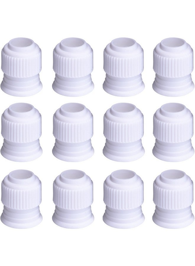 Shappy 12 Pieces Coupler Piping Bag Plastic Standard Couplers Cake Decorating Pipe Tip for Frosting Icing Nozzles (1.2 x 1 Inch) - Image 1