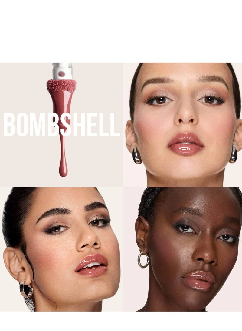 HUDA BEAUTY Faux Filler Extra Shine Lip Gloss - 3.9ml Bombshell - pinky brown - Image 2