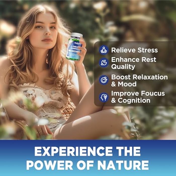 Hollegend L-Theanine Gummies, l'theanine 400mg with Ashwagandha, GABA, 5HTP,L-Theanine Chewable Supplement for Relax, Zzz & Focus Support, Vegan, Lemon Flavor, 60 Counts - Image 5