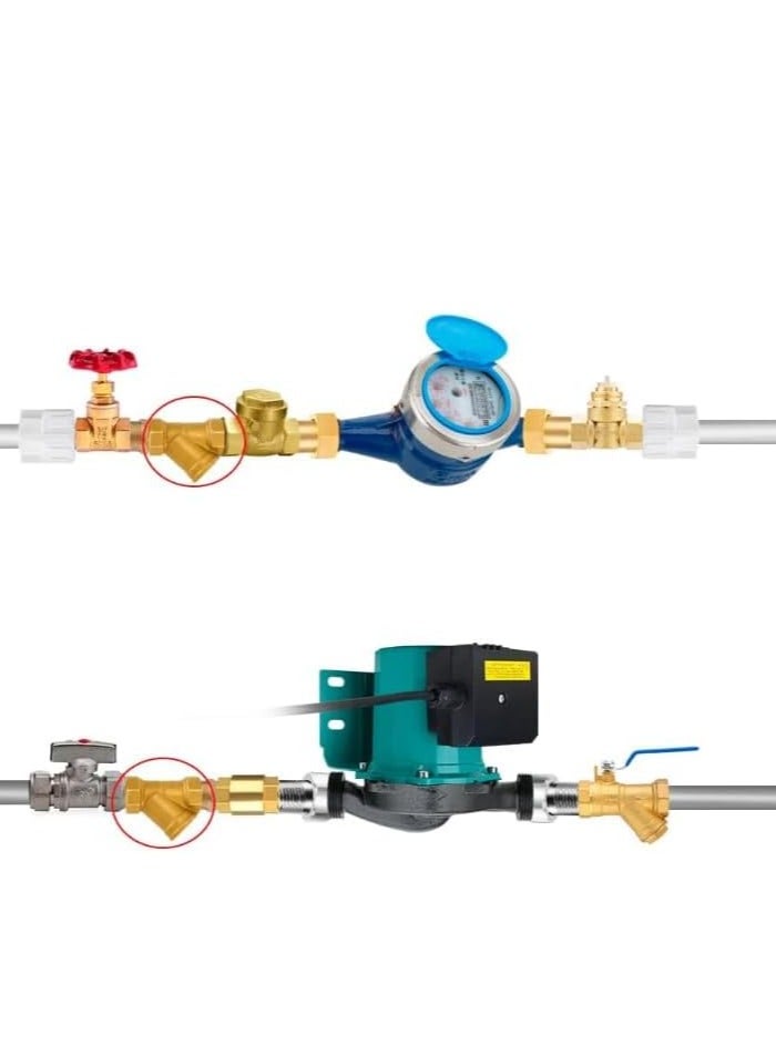 فلتر رواسب نحاسي مرفق فلتر مياه مع شبكه استنالس استيل قابل للفك والتنظيف والتركيب مقاس (1 بوصة)32 مم(لحماية الماتور والبلونة والمنزل من دخول الرواسب) - Image 1