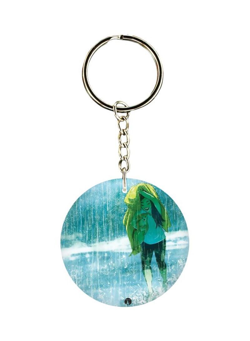 Cartoon Girl Printed Keychain