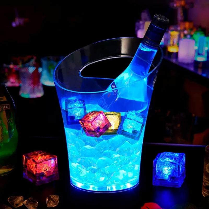 DOKMOE Waterproof Glow Led Ice Cubes Color Changing Light Up Ice CubesLed Ice Cubes Color Changing LightsWater Color Glowing Light Up Ice Cubes for Drinks Bar Party Wedding Pack of 6 Count - Image 4