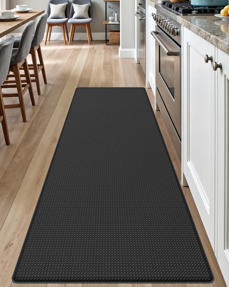 DEXI Kitchen Floor Mats Cushioned Anti Fatigue 23x59 Large Wide Standing Runner Rug Waterproof Comfort Memory Foam Padded for Front Sink Laundry Black