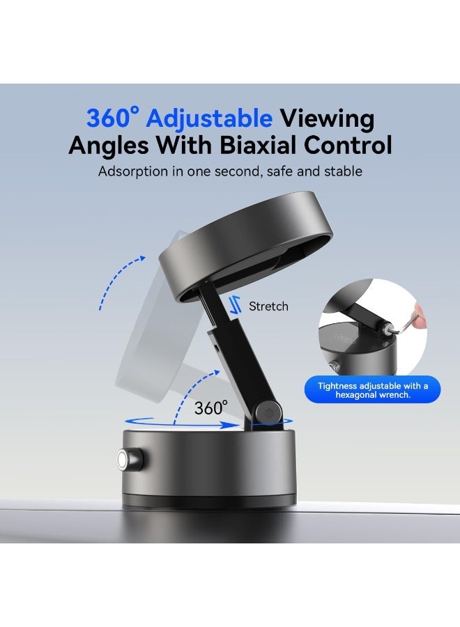 SUKILO Vacuum Magnetic Suction Phone Holder - 360° Adjustable Foldable Suction Cup Car Mount, Hands-Free Cell Phone Holder for Car, Gym, Mirror & Smooth Surfaces, Compatible with iPhone 16/15/14/13/12 Series - Image 5