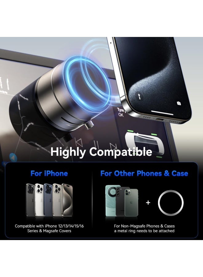SUKILO Vacuum Magnetic Suction Phone Holder - 360° Adjustable Foldable Suction Cup Car Mount, Hands-Free Cell Phone Holder for Car, Gym, Mirror & Smooth Surfaces, Compatible with iPhone 16/15/14/13/12 Series - Image 3