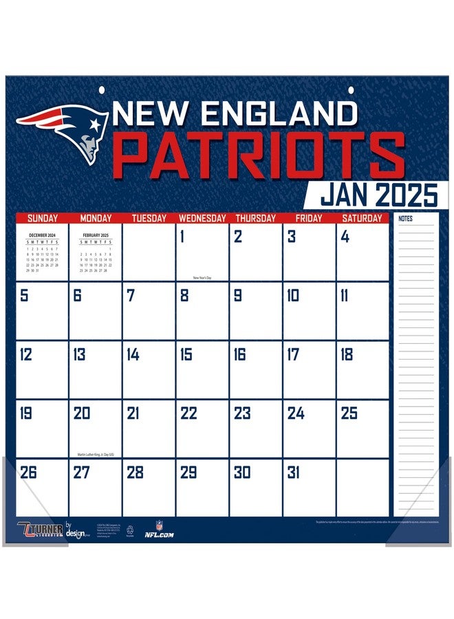 Turner Licensing TURNER SPORTS New England Patriots 2025 22x17 Desk Calendar (25998061543) - Image 1