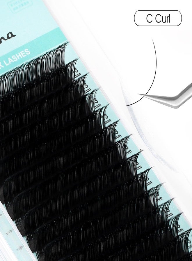NATUHANA Round Eyelash Extension 0.07mm C Curl 10mm Single Size Tray Classic Volume Matte Black Individual Lashes 16 Rows, Professional Supplies for Lash Techs(10mm, 0.07 C) - Image 2