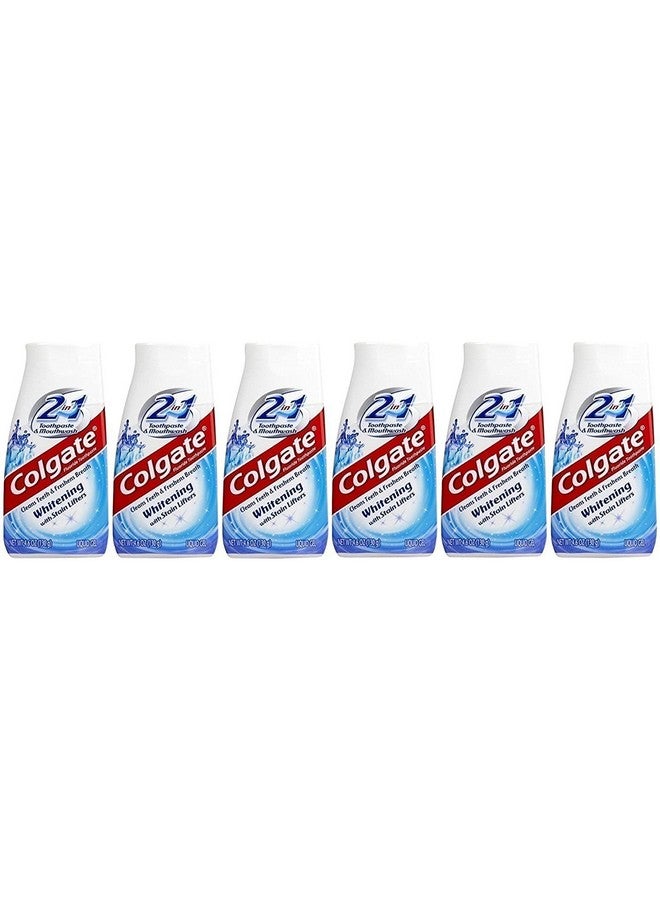 كولجيت معجون أسنان كولجيت ٢ في ١ لتبييض الأسنان وإزالة البقع، ٤٫٦٠ أونصة (٦ عبوات) - Image 1