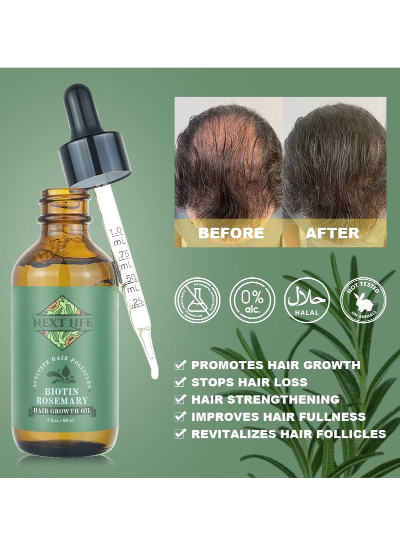 Next Life Rosemary Essential And Hair Strengthening Oil for Hair Growth and Thinning Hair & Anti Hair fall Oil for All Hair Types - Image 4