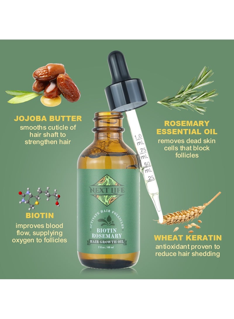 Next Life Rosemary Essential And Hair Strengthening Oil for Hair Growth and Thinning Hair & Anti Hair fall Oil for All Hair Types - Image 3