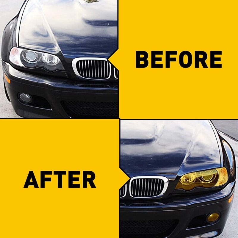 KOMAS 12â€ X 48â€ Tint Vinyl Film Sticker Sheet Roll for Car Headlight, Tail Lights, Fog Lights with Squeegee + Cutter (Glossy Yellow) - Image 4