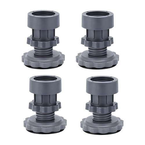 XML Washing Machine Stand Refrigerator Stand Floor Tray for Height Adjustment Plastic Leveling Feet Leg Anti Vibration Non Slip Pad with Rubber Grip, Set of 4, Grey - Image 1