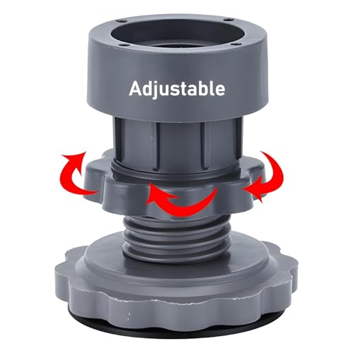 XML Washing Machine Stand Refrigerator Stand Floor Tray for Height Adjustment Plastic Leveling Feet Leg Anti Vibration Non Slip Pad with Rubber Grip, Set of 4, Grey - Image 2