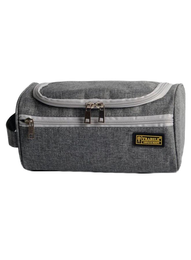 NIBEMINENT Toilet Organiser Suitcase Roll Wash Cosmetics Toiletry Bag Grey - Image 1