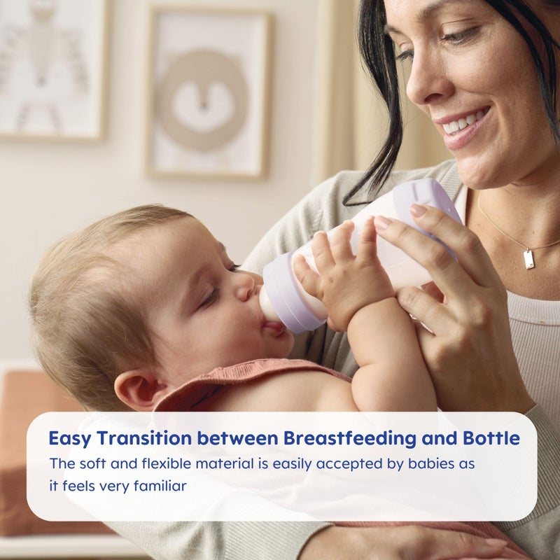 مام Bottle Nipples Slow Flow Nipple Level 1, for Newborns and Older, SkinSoft Silicone Nipples for Baby Bottles, Fits All  Bottles, 4 Pack - Image 3