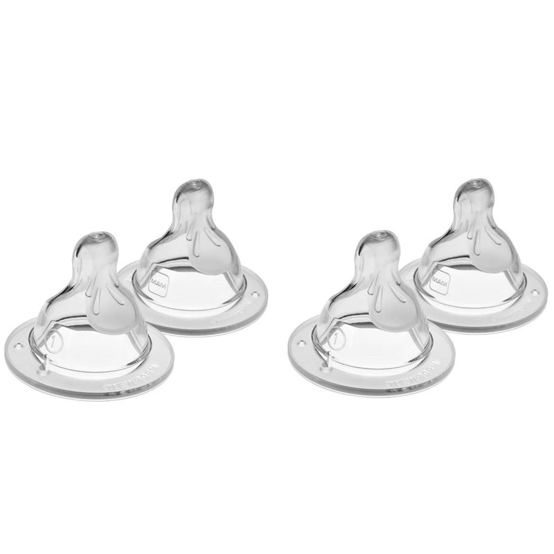 مام Bottle Nipples Slow Flow Nipple Level 1, for Newborns and Older, SkinSoft Silicone Nipples for Baby Bottles, Fits All  Bottles, 4 Pack - Image 1