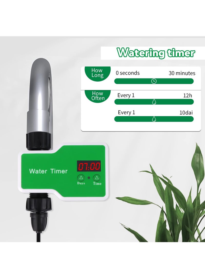 SOLARAE Automatic Drip Irrigation Kit, Automatic Watering System for Plants with Sprinkler, PVC Hose, Timer and Drippers, Programmable Water Timer for Outdoor Plants/Potted Plants/Yard - Image 2