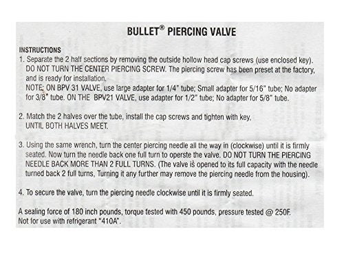 Supco BPV31 Bullet Piercing Tap Valve 1/4 In, 5/16 In, 3/8 In. Od - Image 2