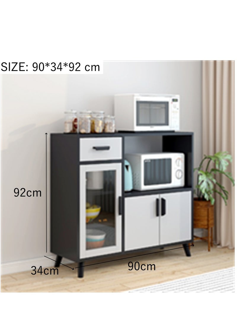 Kitchen Cabinet, Home Sideboard Buffet Cabinet, Modern Coffee Corner Bar Storage Cabinet with Drawers and Doors for Hallway Kitchen Dining Living Room (ZWG014) - Image 3