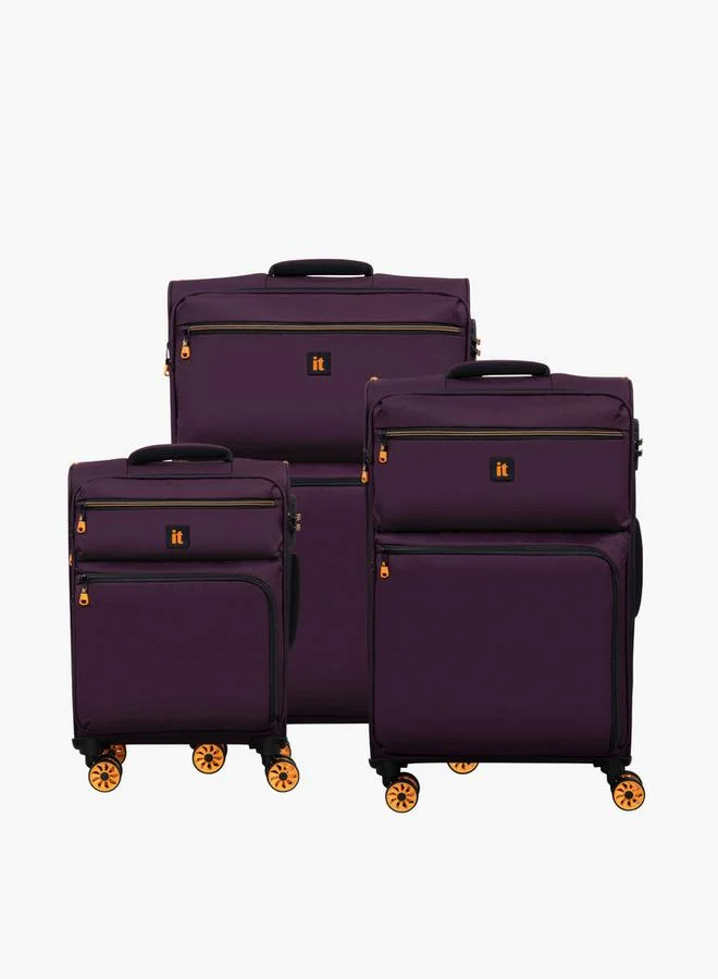 It BURGUNDY Solid Softcase Trolley Bag With Retractable Handle - 20 Inches Check-In Bag for Women | Best Price UAE
