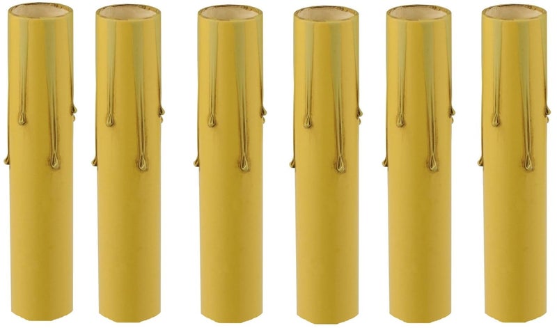 Creative Hobbies ® 4 Inch Tall Antique Look Drip Candle Socket Covers Candelabra Base - 6 Pack - Image 1
