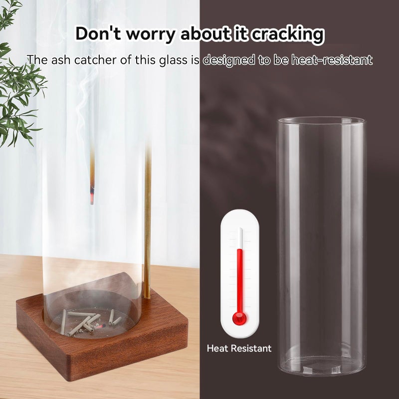 Durmmur 1 Pack Incense Holder for Sticks, Insence-Stick Holder Ash Catcher with Removable Glass [Anti-Ash Flying], Mess-Free Incense Burner Holder, Perfect for Meditation Yoga Relaxation, Home Decor - Image 4