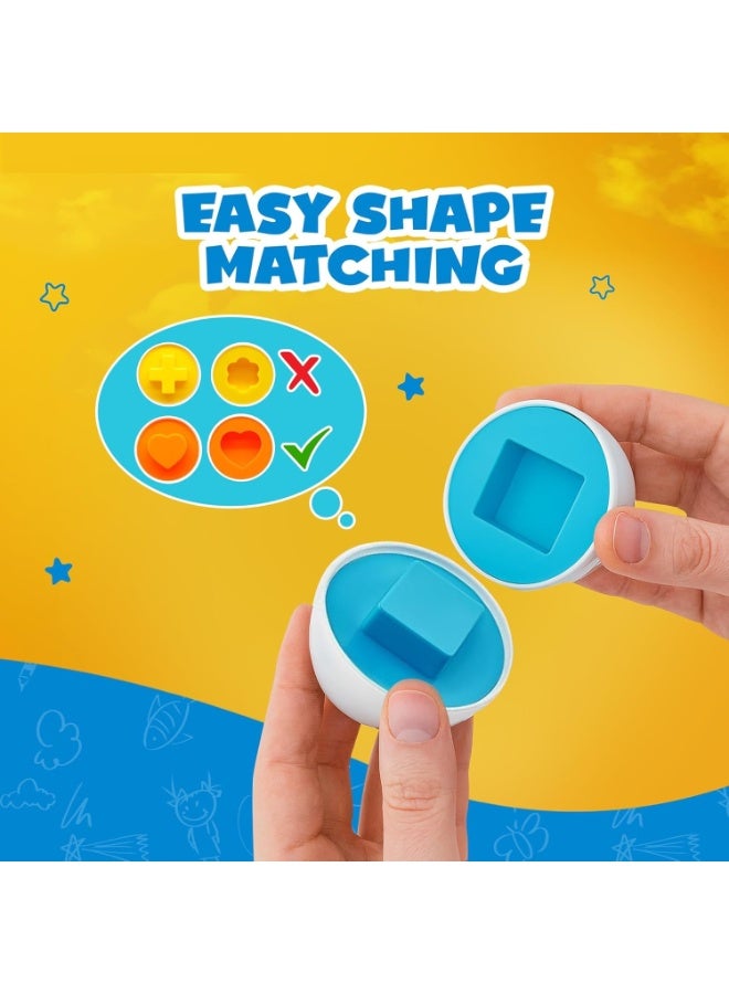 سوفام ألعاب البيض للأطفال -ألعاب الأطفال التعليمية -تحتوي على 12 بيضة بلاستيكية متطابقة موضوعة في صندوق دجاج صغير -مناسبة للأطفال الذين تتراوح أعمارهم بين 1 و 2 و 3 و 4 و 5 سنوات للتصنيف المبكر للألعاب التعليمية والألعاب - Image 3